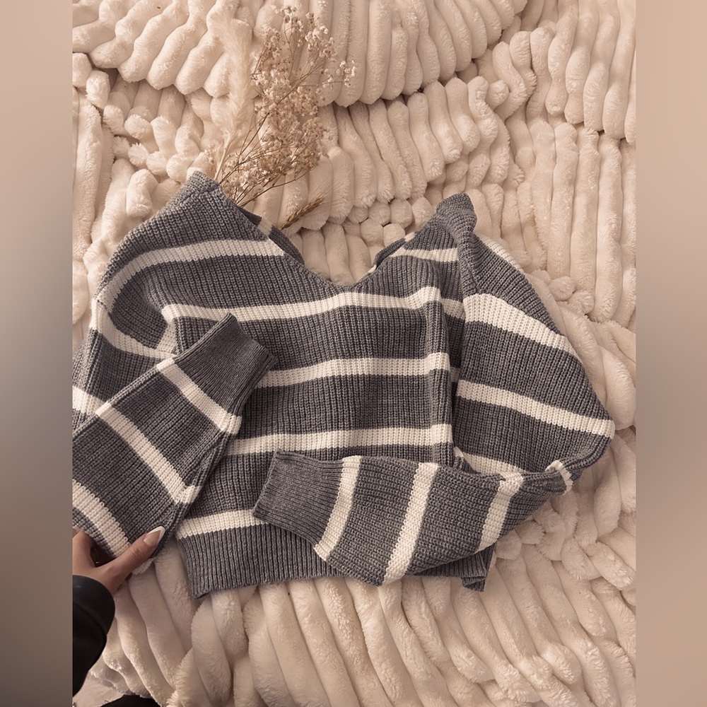 cropped cross backed sweater